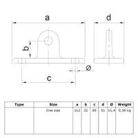 Doos Oogdeel scharniervoet (50 stuks)